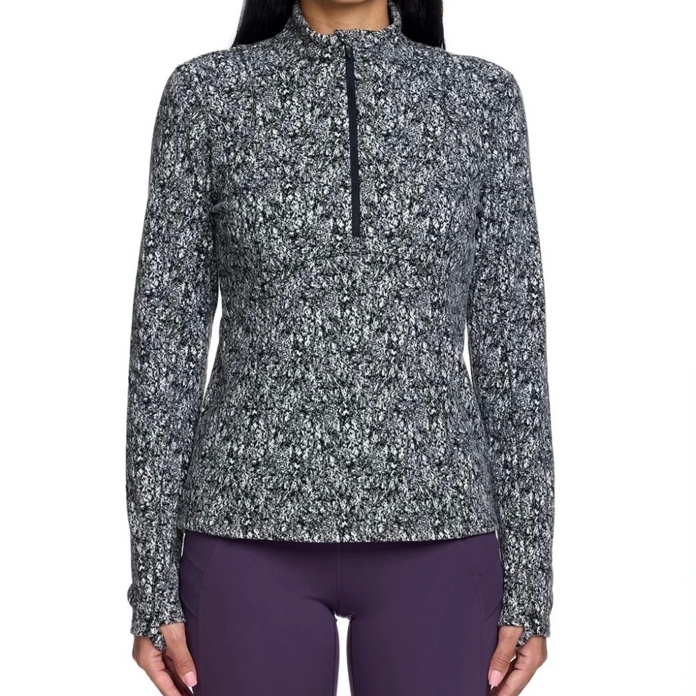 Spyder Ladies' Fleece Printed Half Zip, Multi (Black/White), Medium, NWT